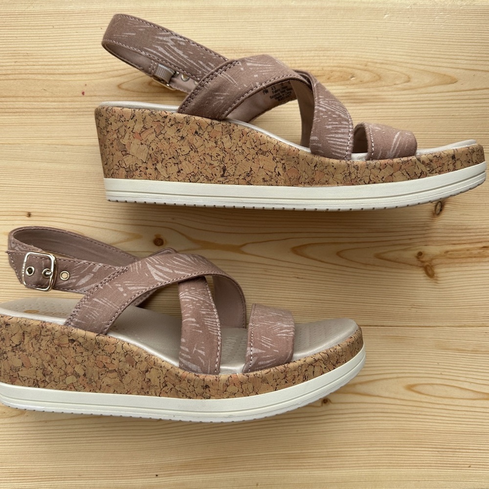 Bzees | Strap Wedge Sandals | Floral Print